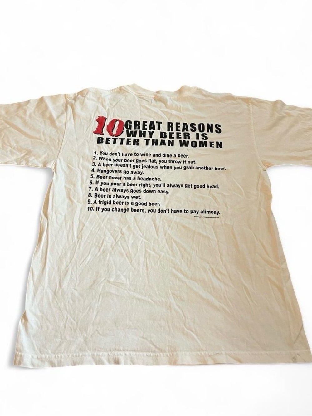 Men’s Vintage 10 Great Reasons Why Beer Is Better Than Women Funny Shirt Size M.